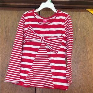 J. Jhaki girls small Red and White Striped Kids Shirt